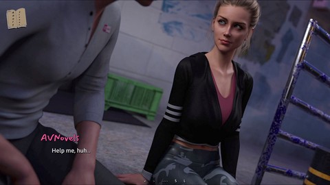 Heiße Blonde mit einem großen Hintern steht in diesem Erwachsenen-Visual-Novel-Spiel im Mittelpunkt